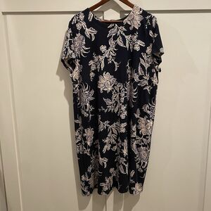 J‎ Jill Dress Womens M Blue Shift T Shirt Dress Boho Coastal Wearever Collection